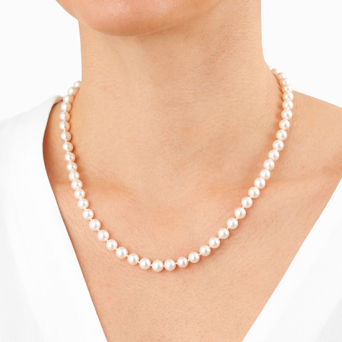 Goldsmiths 9ct White Gold 6.5-7mm Pearl Strand Necklace