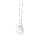 Goldsmiths 9ct White Gold Pearl 0.03ct Cluster Necklace