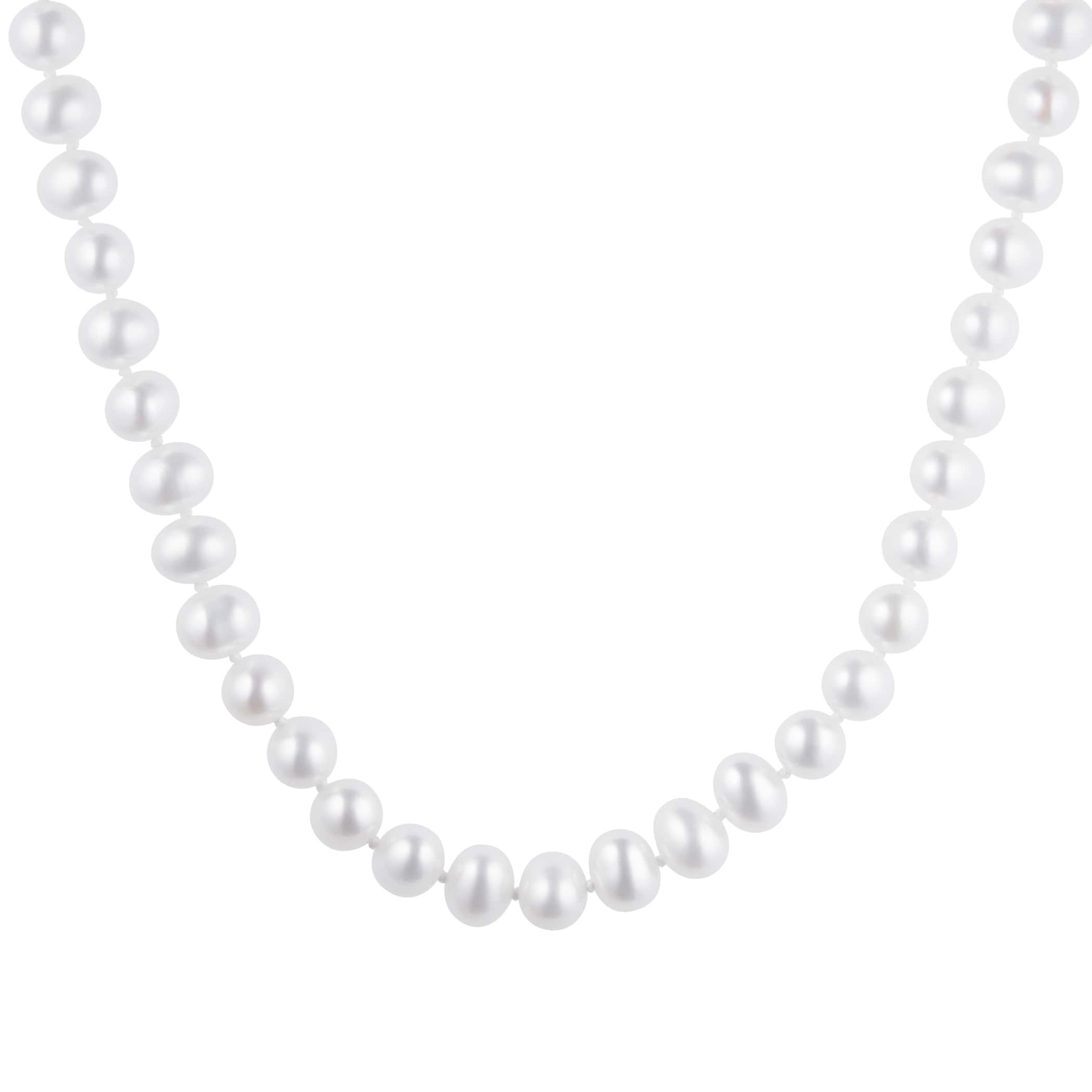 Goldsmiths 9ct Yellow Gold 6-6.5mm Cultured Fresh Water Pearl Necklace Goldsmiths 9ct Yellow Gold 6-6.5mm Cultured Fresh Water Pearl Necklace
