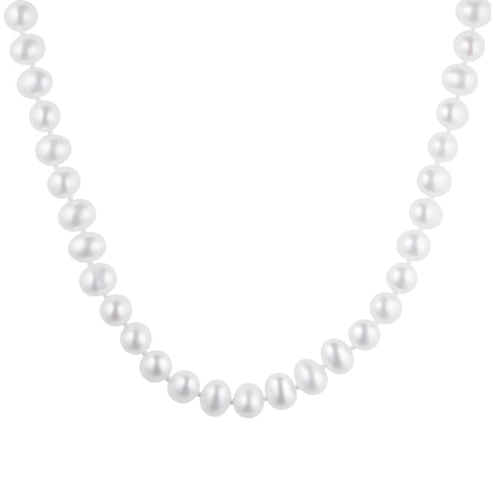 Goldsmiths 9ct Yellow Gold 6-6.5mm Cultured Fresh Water Pearl Necklace