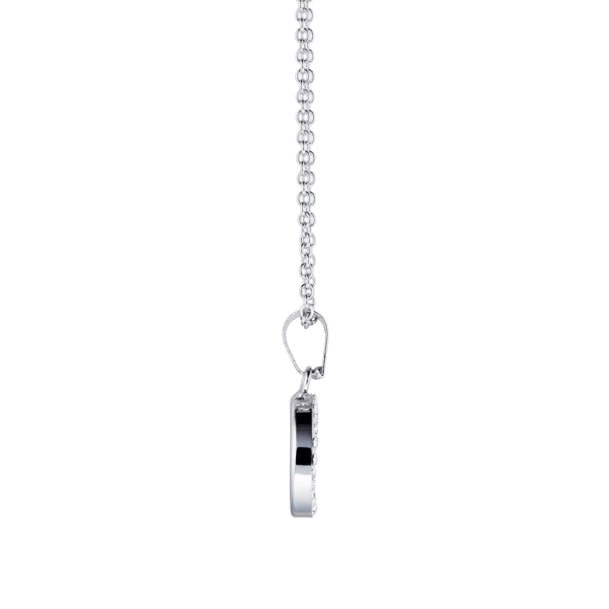 Goldsmiths 9ct White Gold Cubic Zirconia and Mother of Pearl Halo Pendant