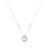 Goldsmiths 9ct White Gold Mother Of Pearl Halo 0.10ct Pendant