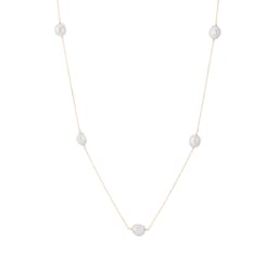 13160220 - 18ct Yellow Gold Baroque Pearl Necklace