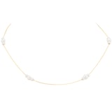 Goldsmiths 18ct Yellow Gold Floating Fresh Water Pearl Necklace