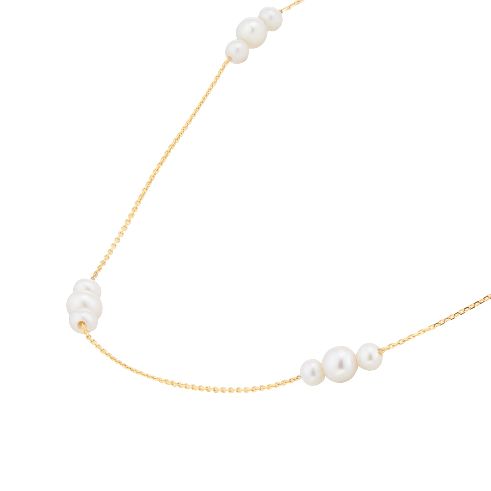 Yellow gold and pearl on sale necklace