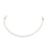 Mappin & Webb 18ct Yellow & White 7.5x8mm Akoya Pearl 18 Inch Necklace
