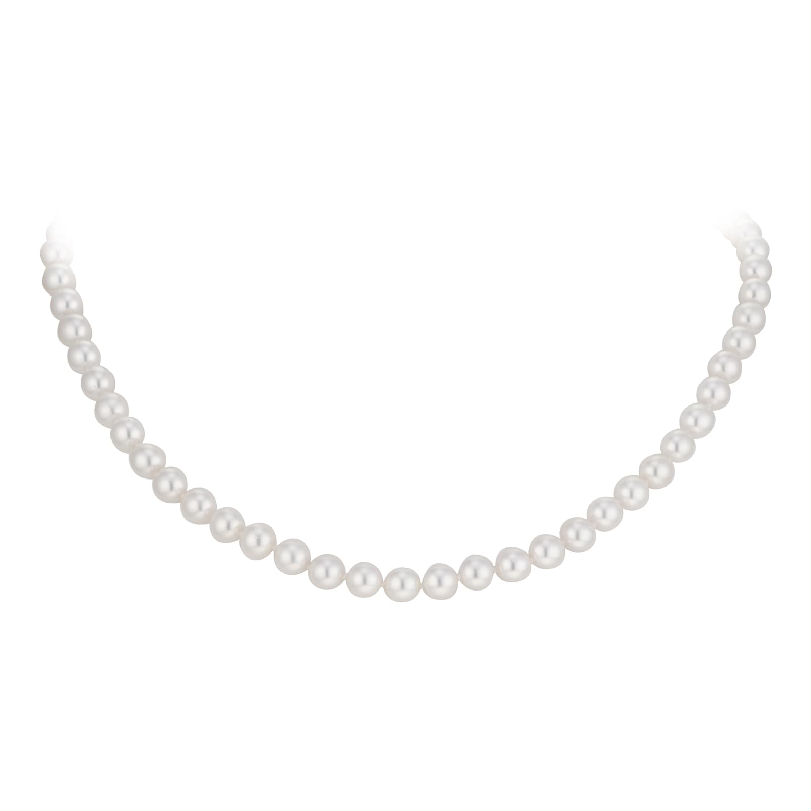 Mappin & Webb 18ct White Gold 6.5x7mm Akoya Pearl Necklace