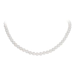 13160234 - 18ct White Gold 6.5x7mm Akoya Pearl Necklace