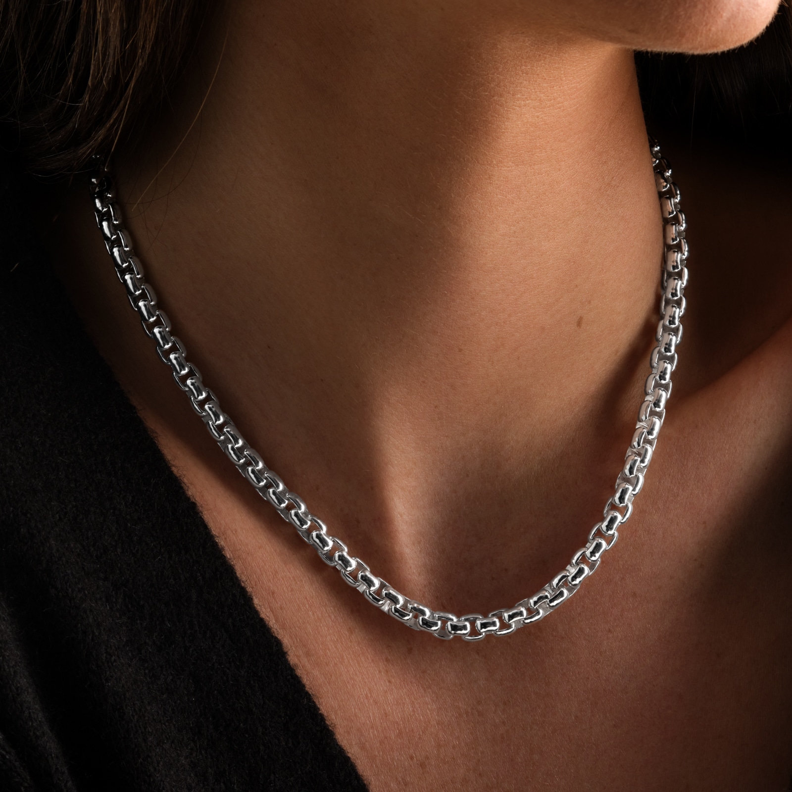 Goldsmiths Sterling Silver 6.5mm Box Chain