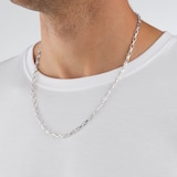 Goldsmiths Sterling Silver 4mm Rectangular Belcher Chain