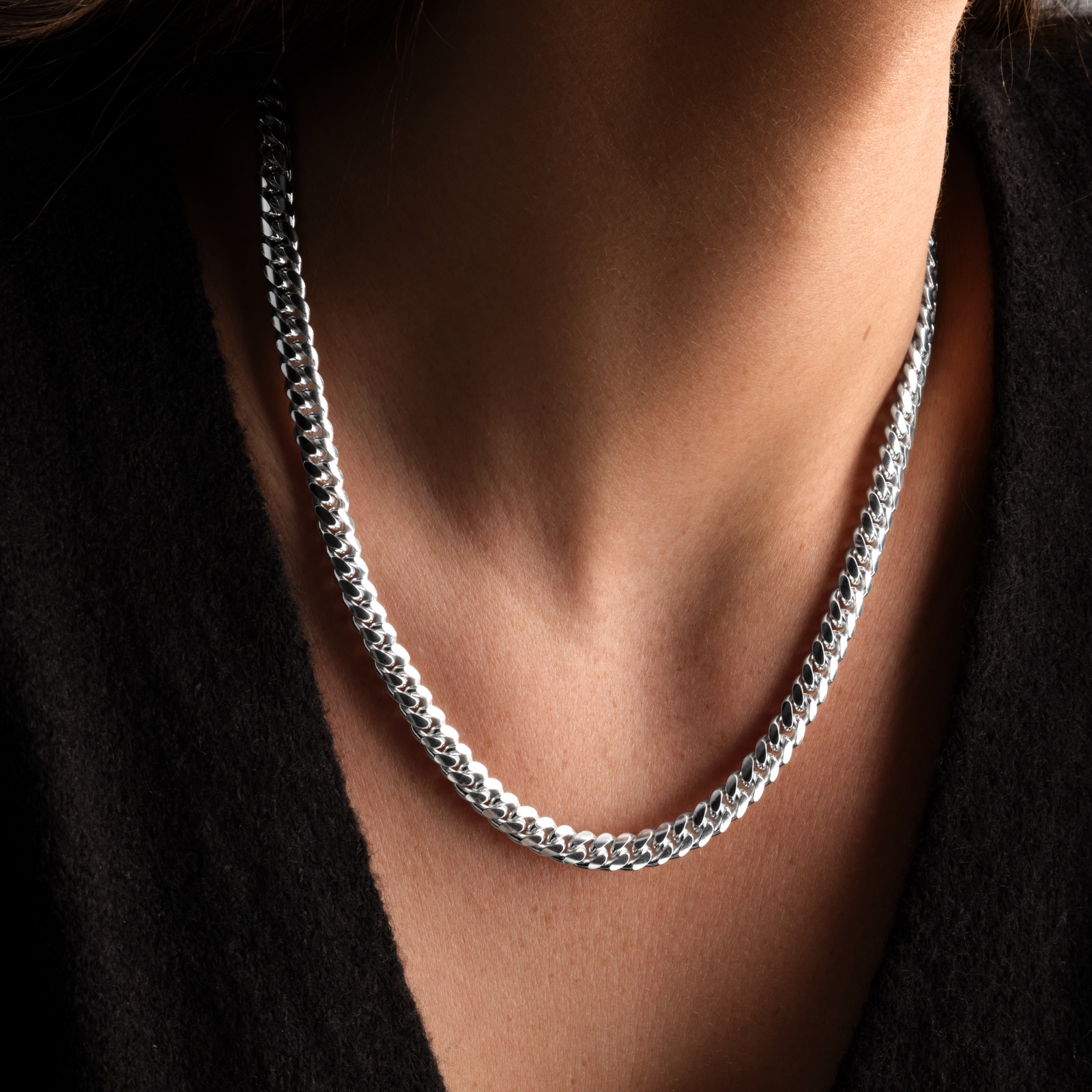 Goldsmiths Sterling Silver  6.75mm Cuban Chain