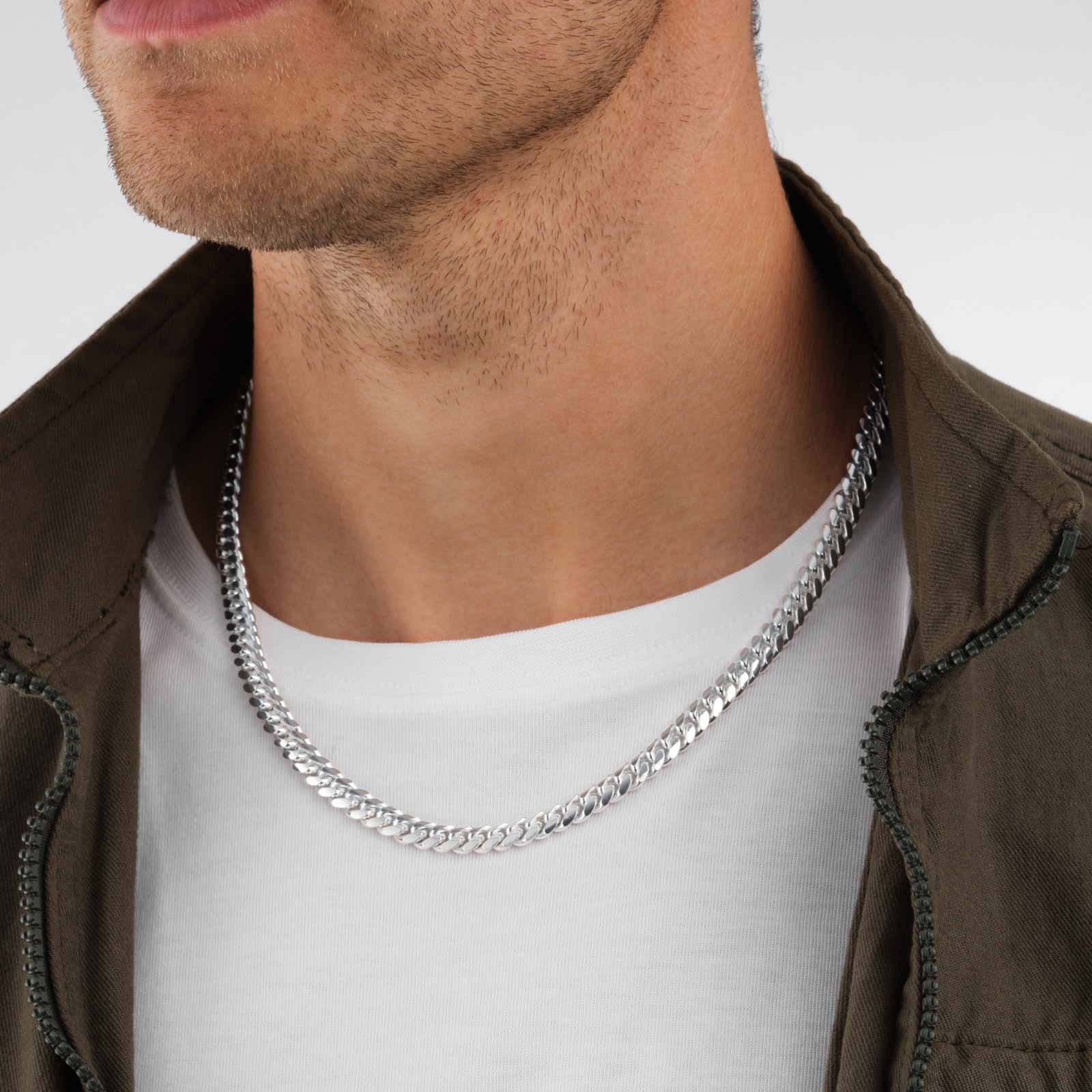 Goldsmiths Sterling Silver  6.75mm Cuban Chain