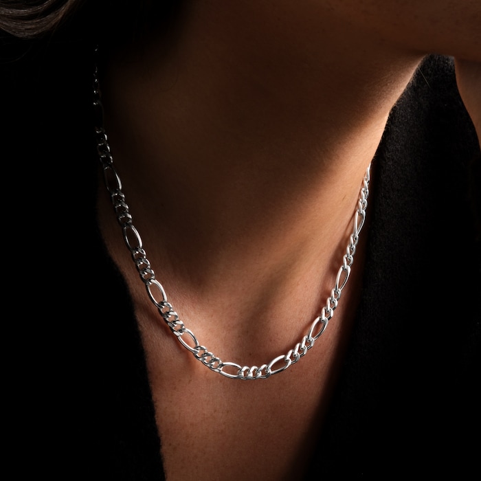 Goldsmiths Sterling Silver 5.6mm Figaro Chain