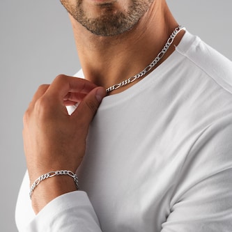 Goldsmiths Sterling Silver 5.6mm Figaro Chain Goldsmiths Sterling Silver 5.6mm Figaro Chain