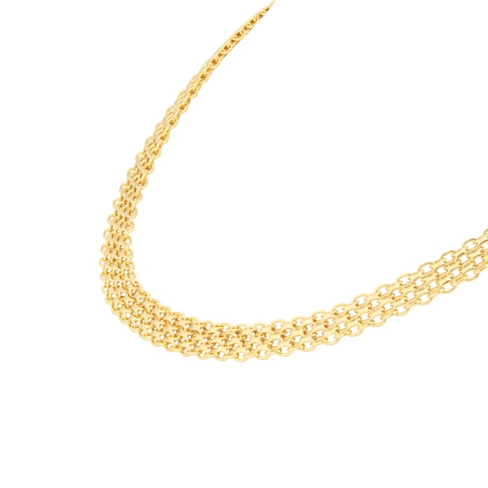 Goldsmiths 18ct Yellow Gold Graduated Bismark Necklace