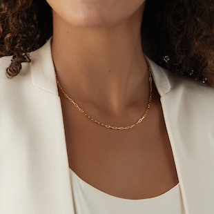 Goldsmiths 18ct Yellow Gold Thin Paperlink Hollow Chain