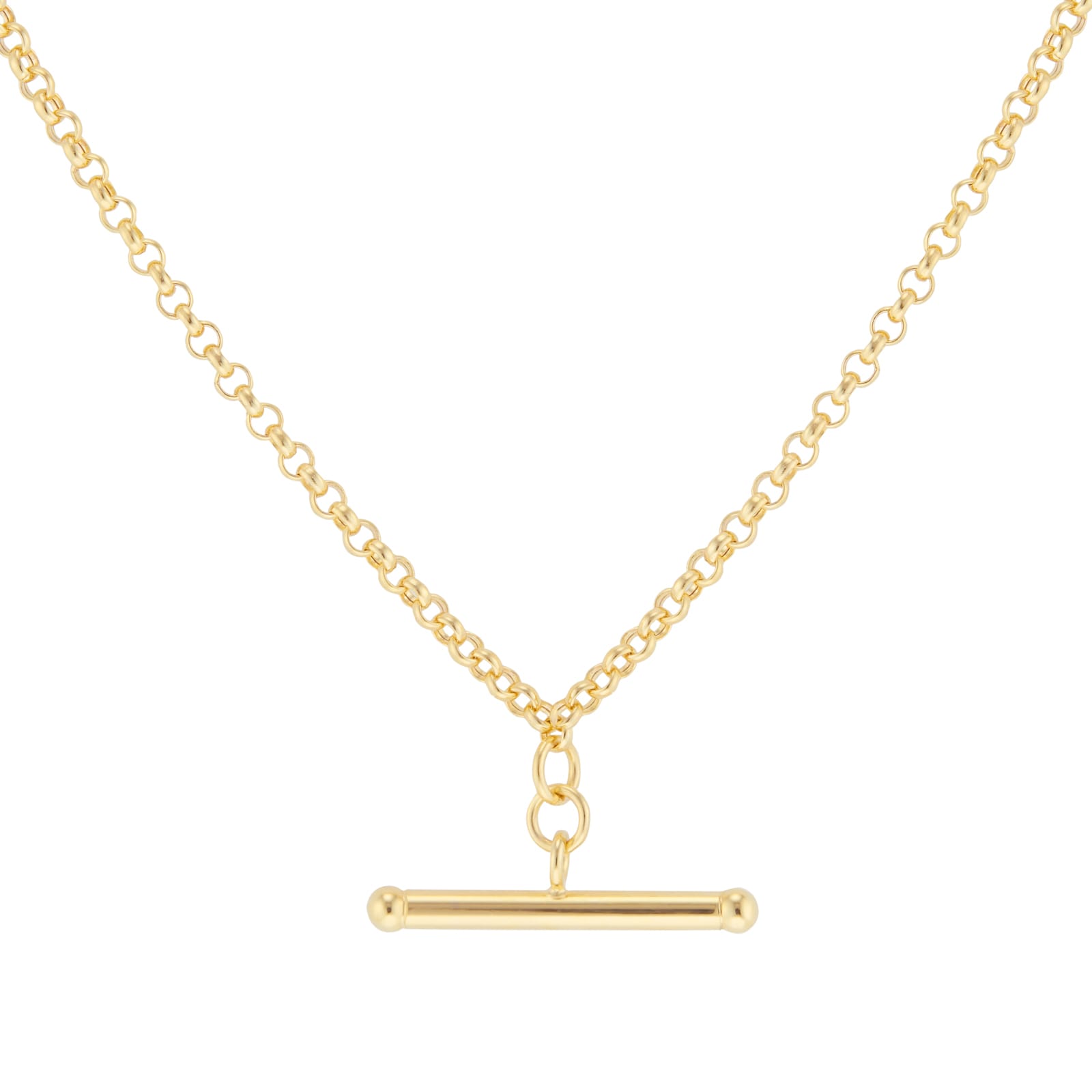 Goldsmiths 18ct Yellow Gold T-Bar Chain Necklace Goldsmiths 18ct Yellow Gold T-Bar Chain Necklace