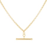 Goldsmiths 18ct Yellow Gold T-Bar Chain Necklace