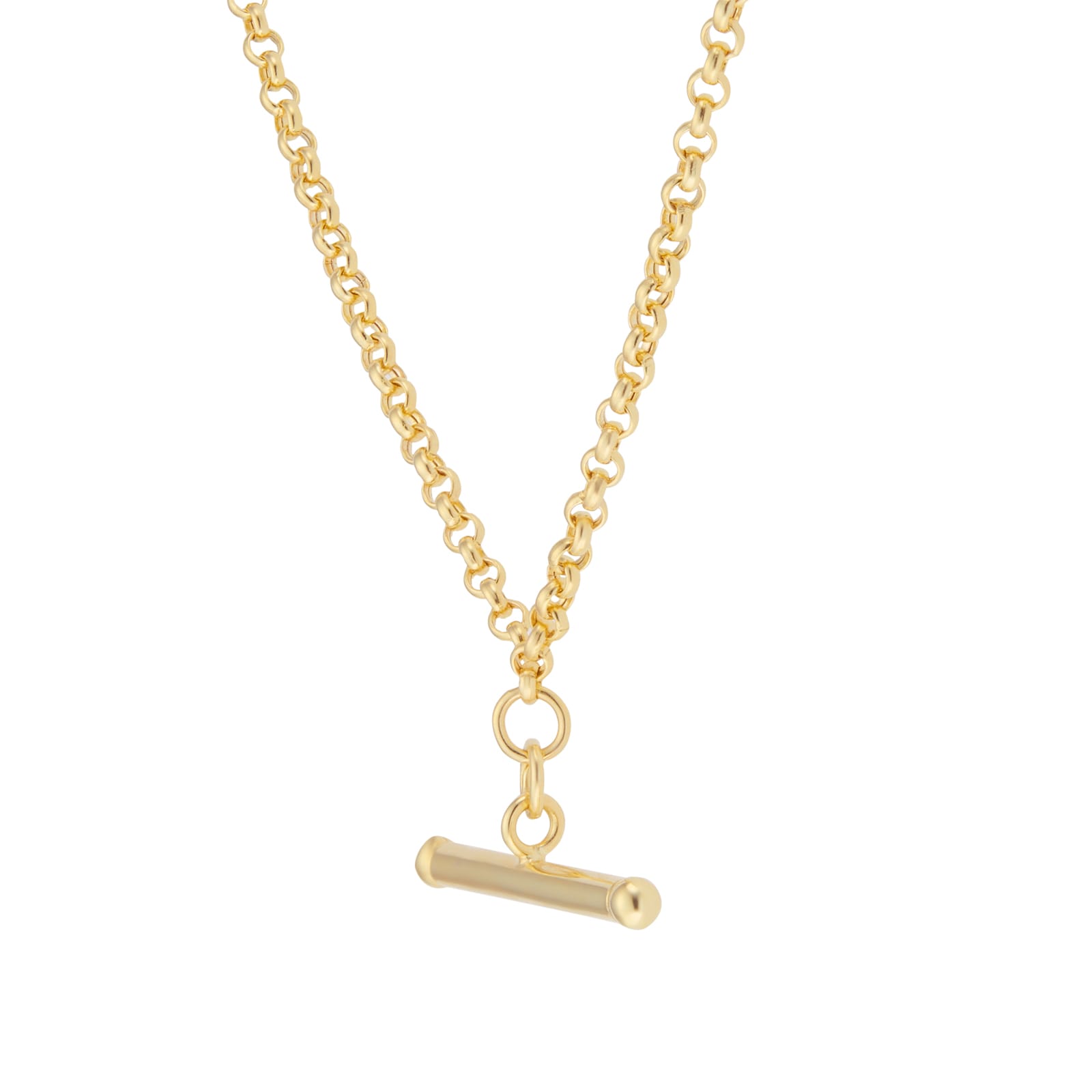 Goldsmiths 18ct Yellow Gold T-Bar Chain Necklace Goldsmiths 18ct Yellow Gold T-Bar Chain Necklace