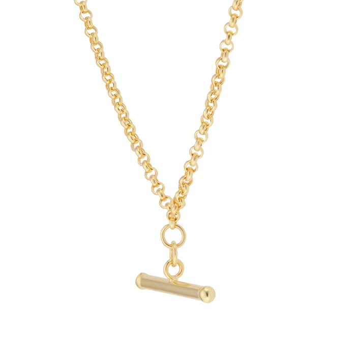 Goldsmiths 18ct Yellow Gold T-Bar Chain Necklace