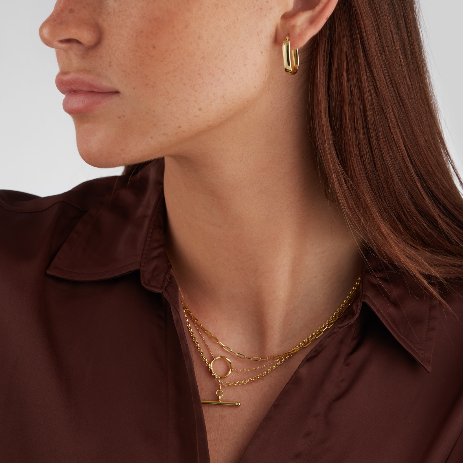 Goldsmiths 18ct Yellow Gold T-Bar Chain Necklace Goldsmiths 18ct Yellow Gold T-Bar Chain Necklace