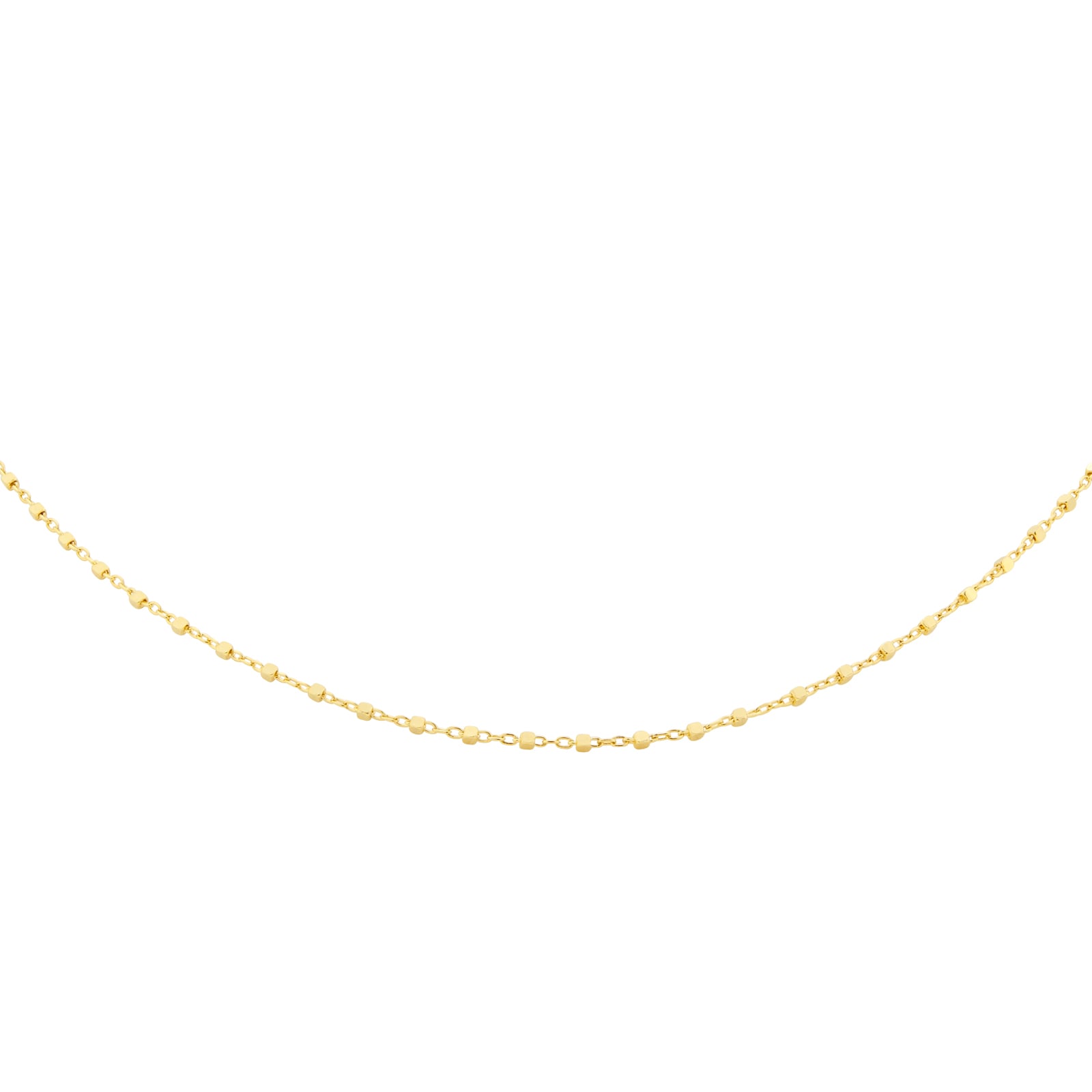 Goldsmiths 18ct Yellow Gold Cube Link Trace Chain