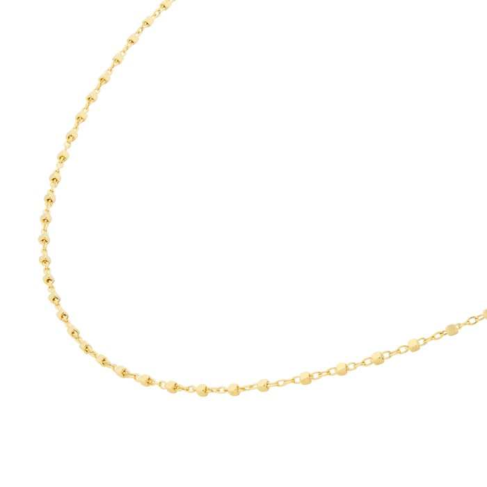 Goldsmiths 18ct Yellow Gold Cube Link Trace Chain