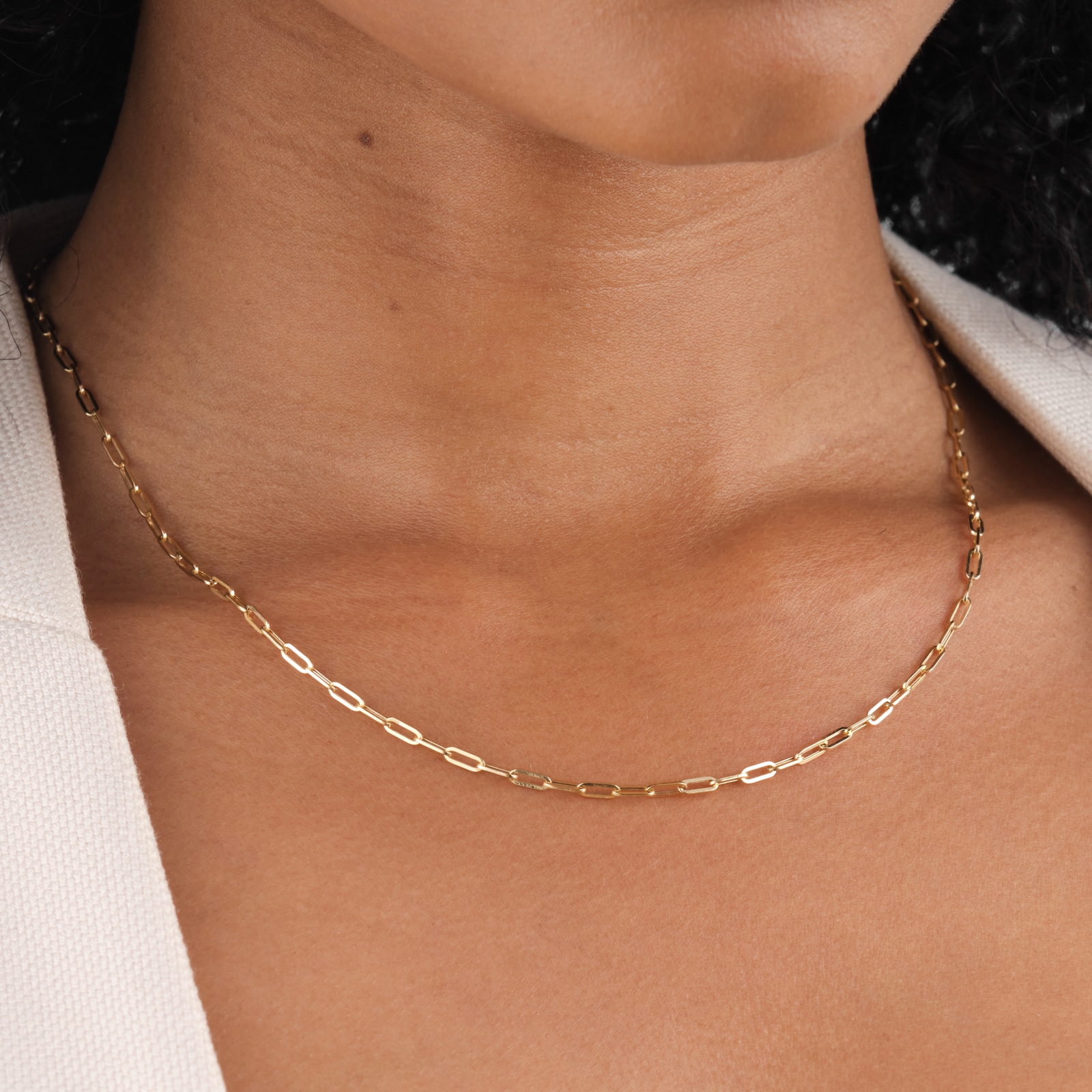 Mappin & Webb 18ct Yellow Gold 2.3mm Solid Paper Link 18 Inch Chain