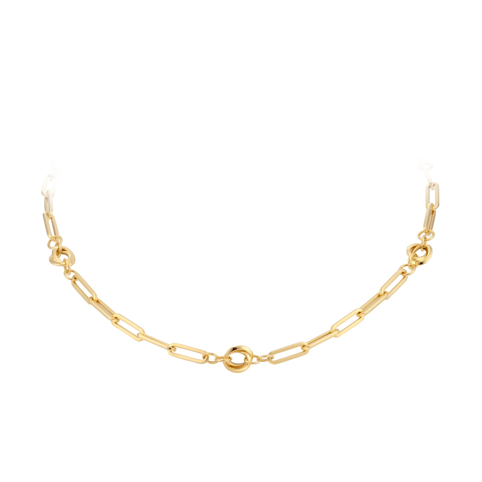 Mappin 
Webb 18ct Yellow Gold Knot 
Paper link 18 Inch Necklace