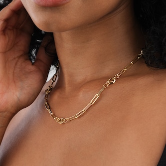 Mappin 
Webb 18ct Yellow Gold Knot 
Paper link 18 Inch Necklace