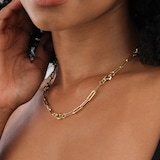 Mappin & Webb 18ct Yellow Gold Knot & Paper link 18 Inch Necklace