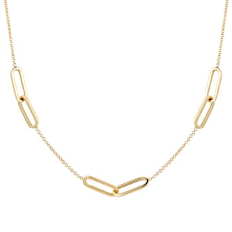 Mappin & Webb 18ct Yellow Gold Oval Link Station Necklace Mappin & Webb 18ct Yellow Gold Oval Link Station Necklace