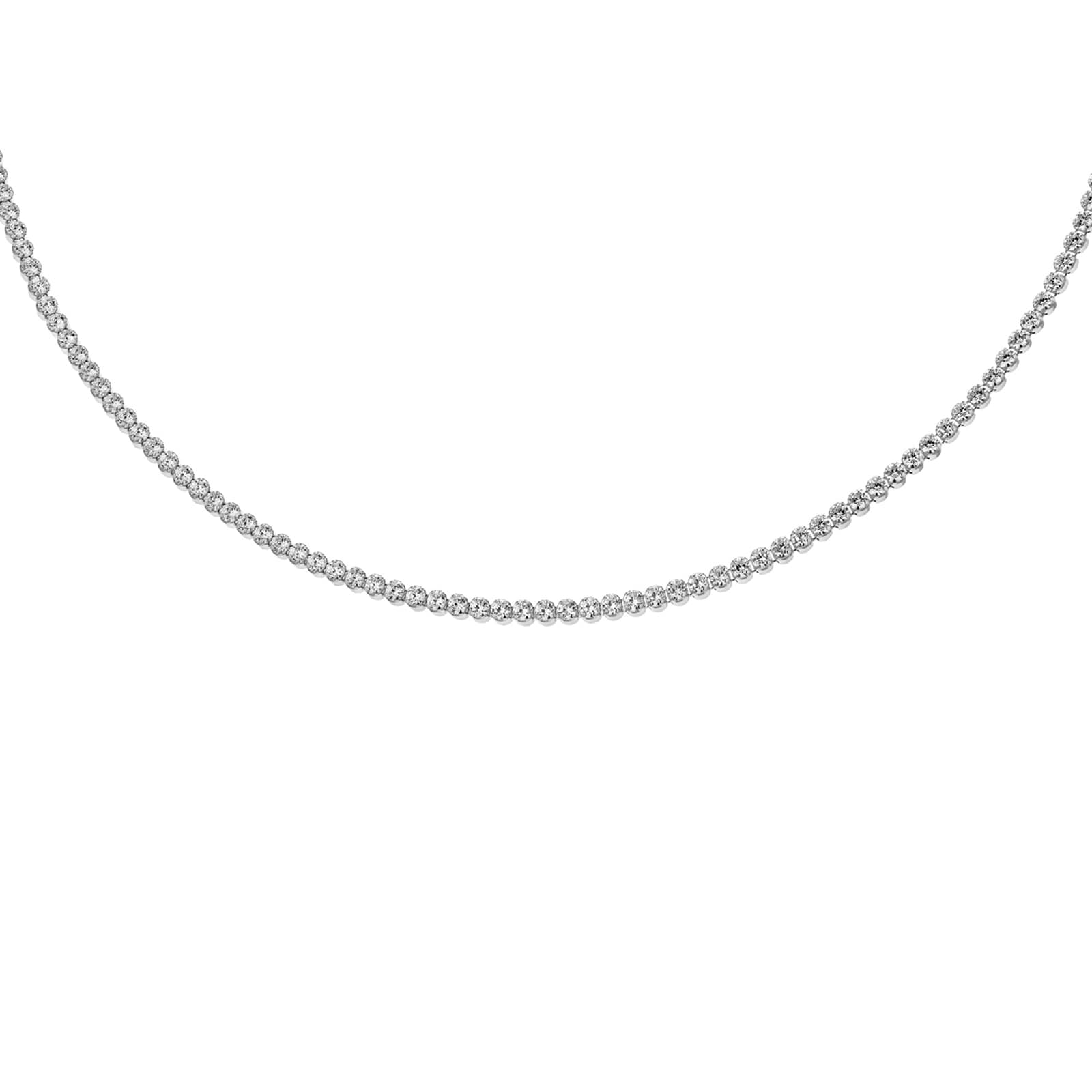 Stirling Silver Cubic Zirconia 18" Tennis Necklace
