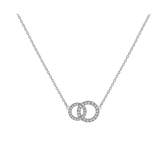 Goldsmiths Silver Cubic Zirconia Circle Link Necklace