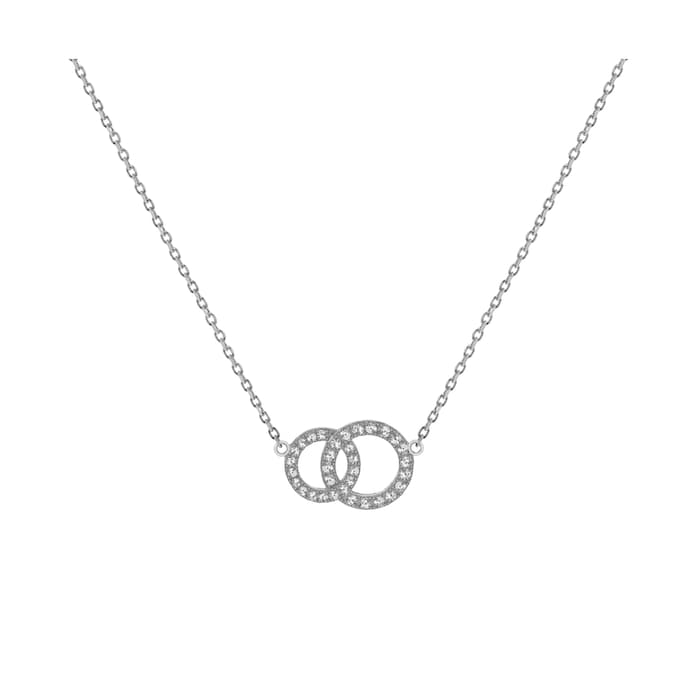 Goldsmiths Silver Cubic Zirconia Circle Link Necklace