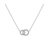 Goldsmiths Silver Cubic Zirconia Circle Link Necklace