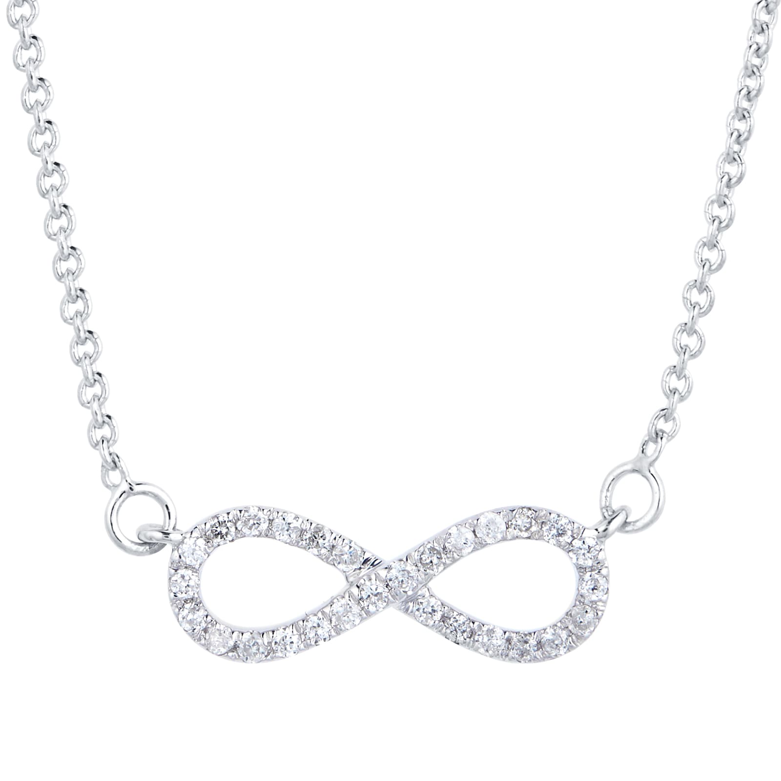 Silver & Diamond 0.08ct Infinity Necklace