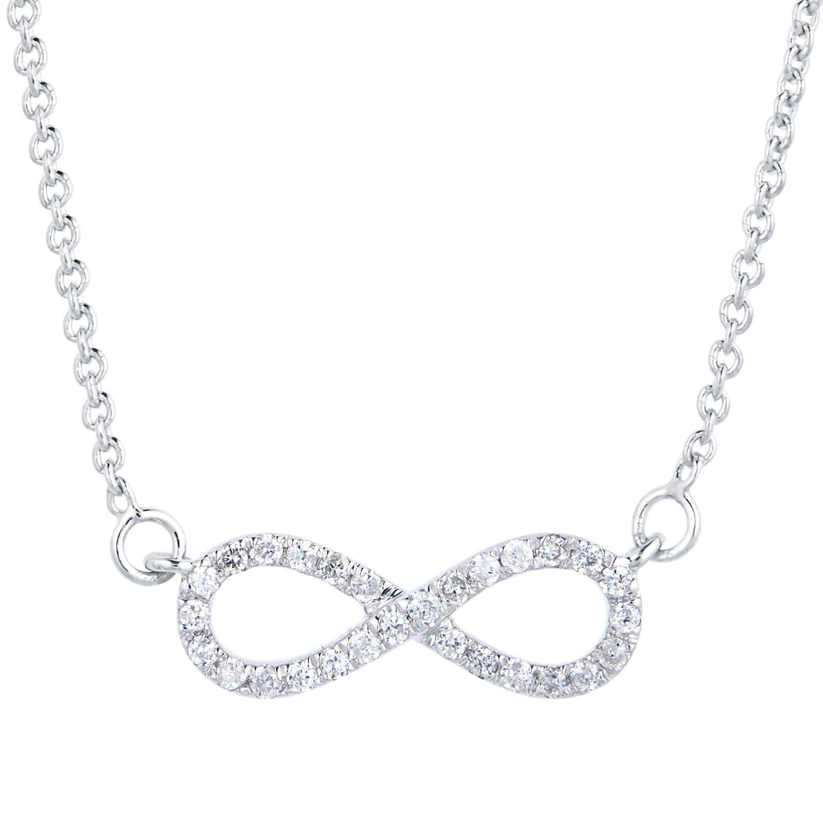Goldsmiths Silver & Diamond 0.08ct Infinity Necklace