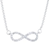 Goldsmiths Silver & Diamond 0.08ct Infinity Necklace