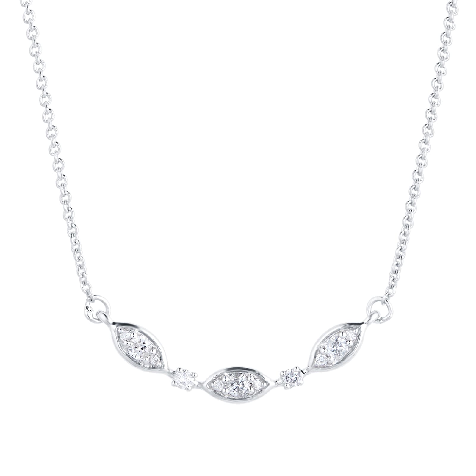 Silver & Diamond 0.10ct Flutter Necklace