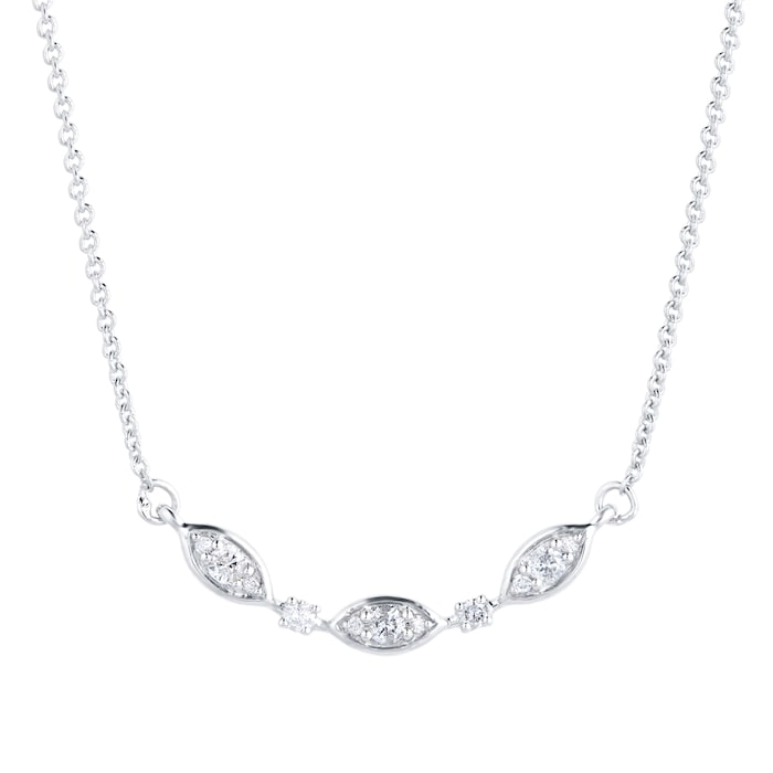 Goldsmiths Silver & Diamond 0.10ct Flutter Necklace