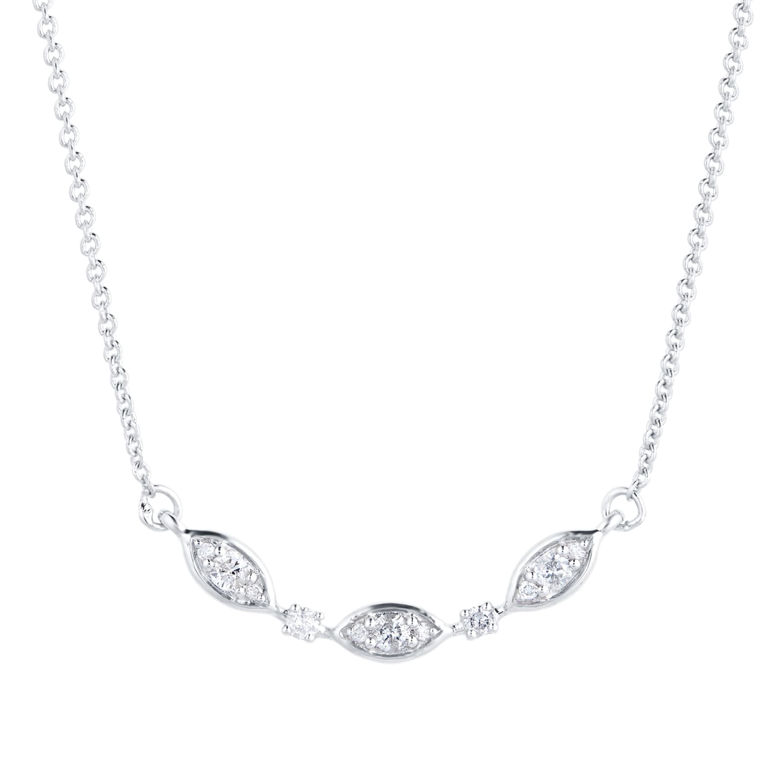 Goldsmiths Silver & Diamond 0.10ct Flutter Necklace Goldsmiths Silver & Diamond 0.10ct Flutter Necklace