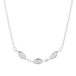 Goldsmiths Silver & Diamond 0.10ct Flutter Necklace