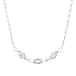 13700022 - Silver & Diamond 0.10ct Flutter Necklace