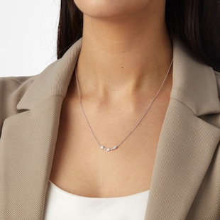 Goldsmiths Silver & Diamond 0.10ct Flutter Necklace