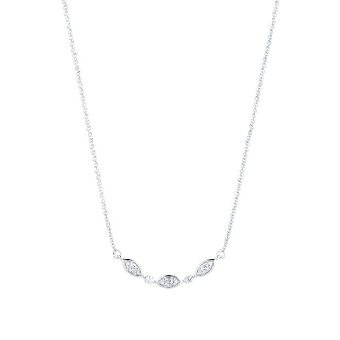 Goldsmiths Silver & Diamond 0.10ct Flutter Necklace