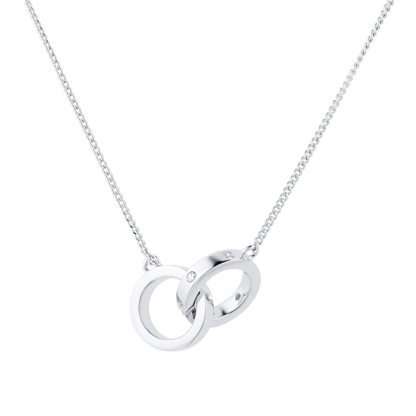 Silver Cubic Zirconia Station Necklace