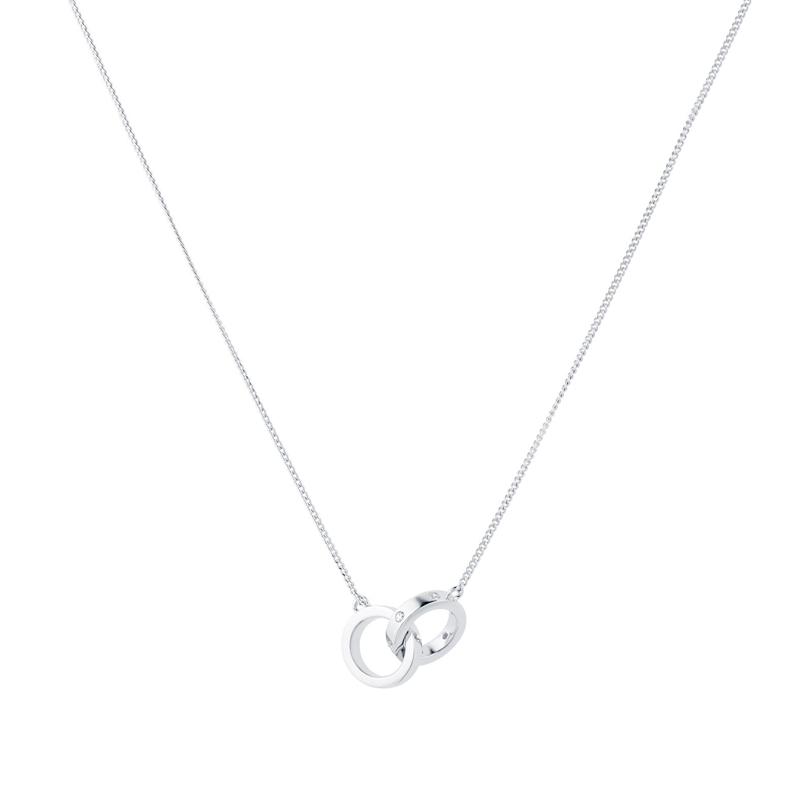 Sterling silver cz station on sale necklace