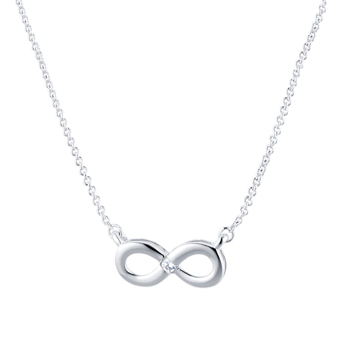 Goldsmiths Silver Infinity Diamond Necklace