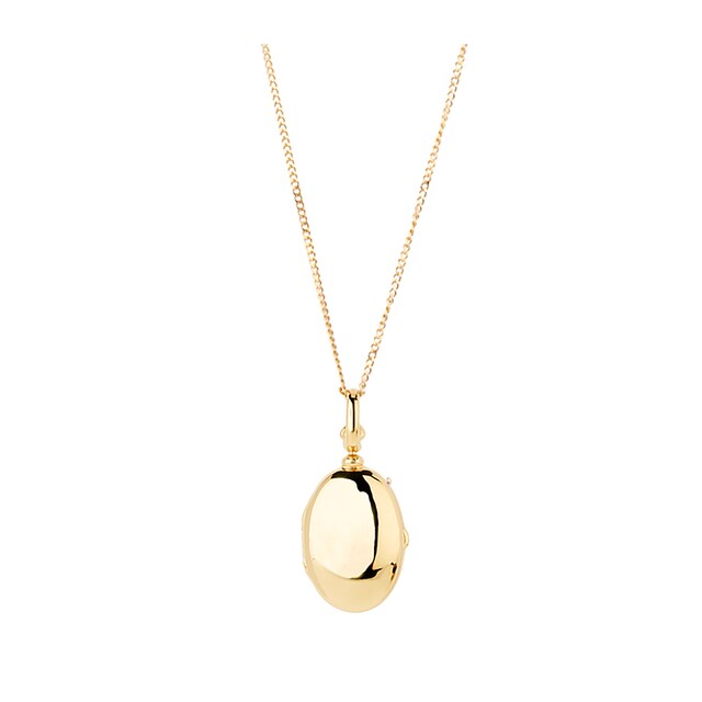 Goldsmiths 9ct Yellow Gold Oval Locket Pendant